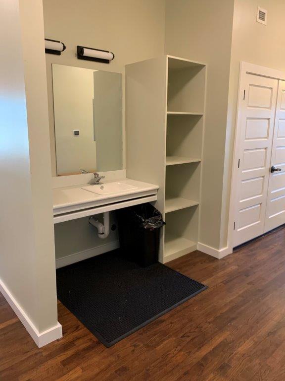 Sink outside bathroom area
