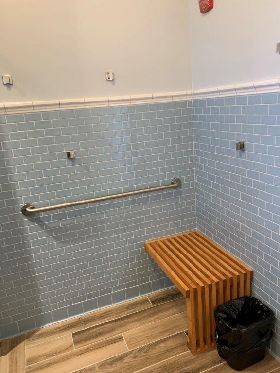 Dorm bathroom bench