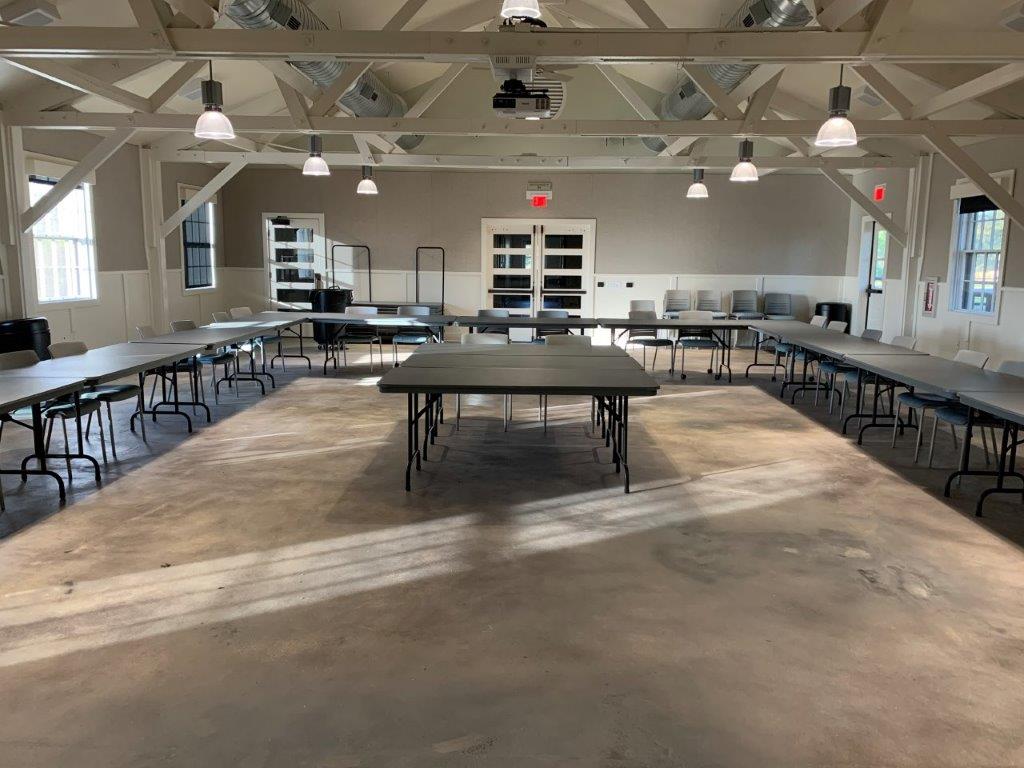 Main room of group hall 