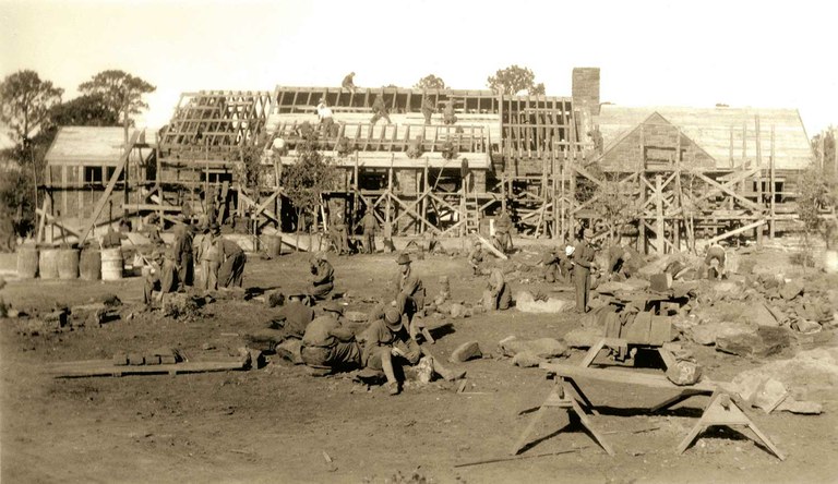Historic photo of construction site