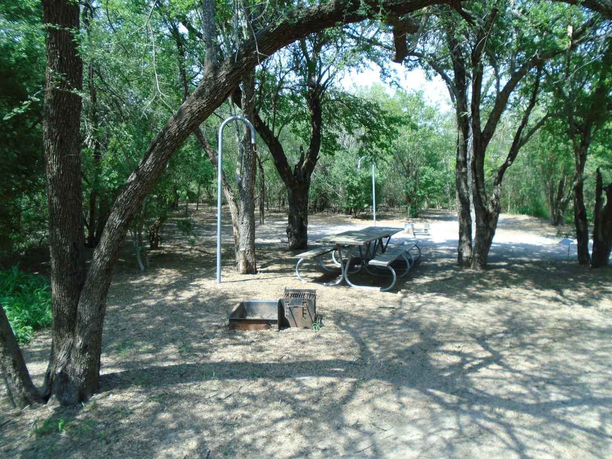 There are three fire rings that must be shared between the ten campsites.  