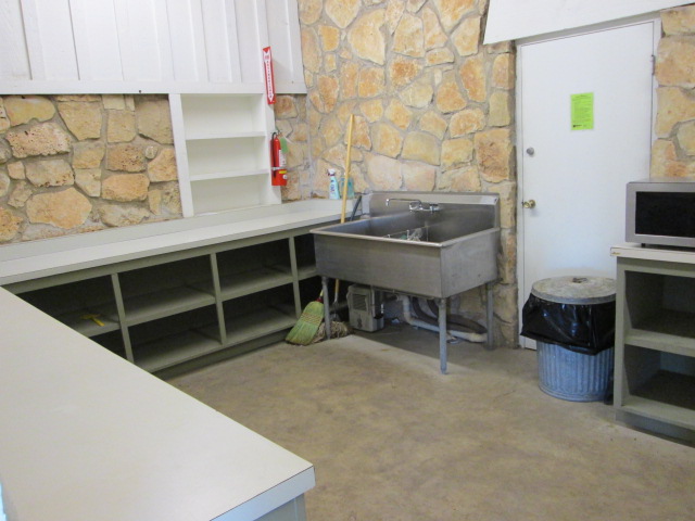 Lots of counter space in the kitchen area. 
