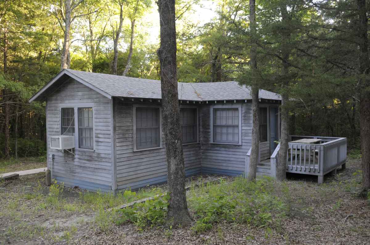 The back of one of the group barracks. 