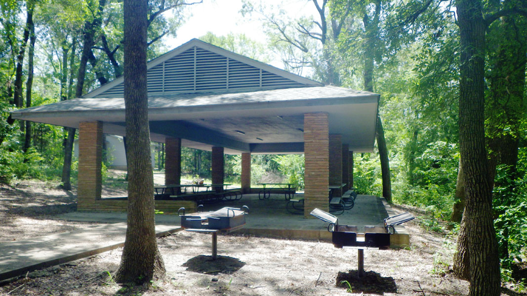 The front of the Pavilion showing the 2 upright cooking grills. 