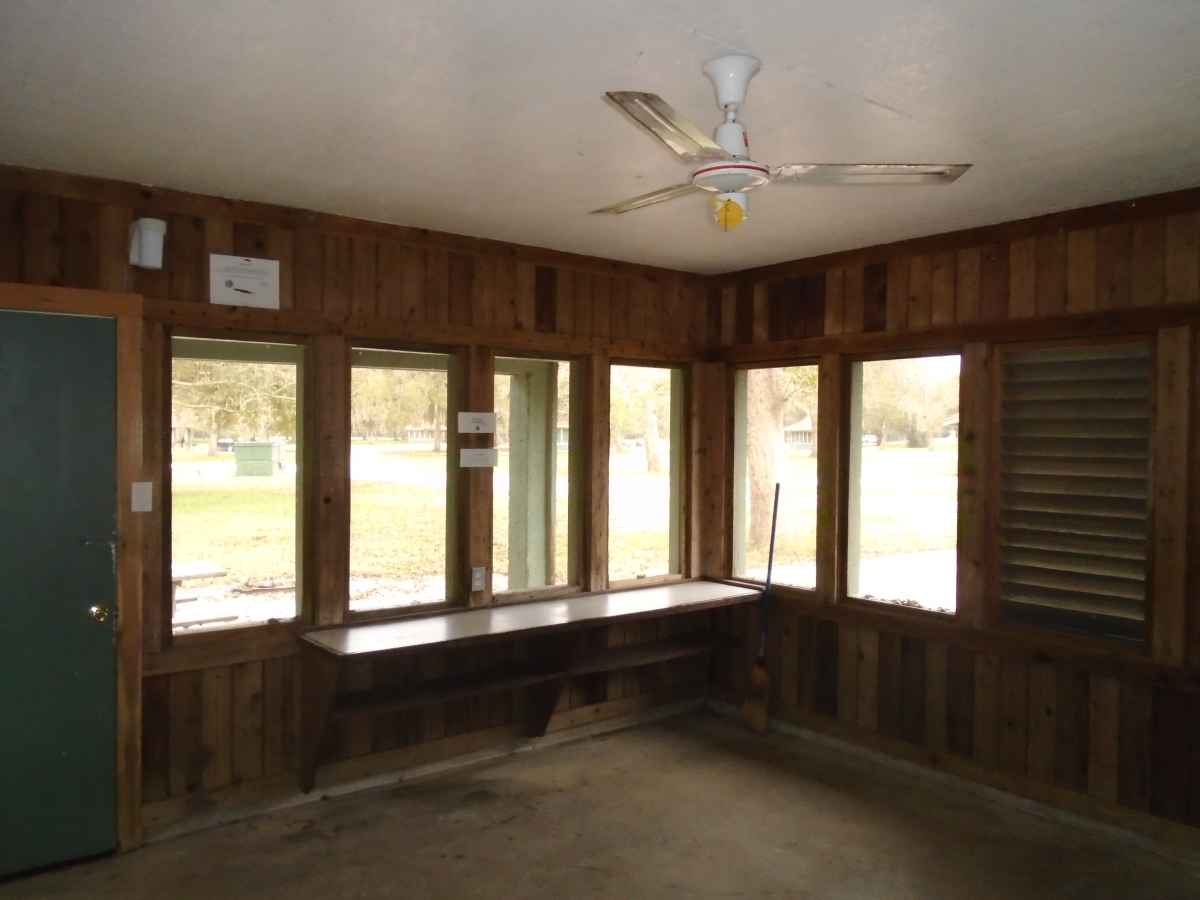 A view inside a Screened Shelter (#6). 