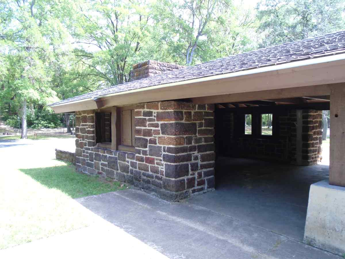 Outside the Group Picnic Pavilion.