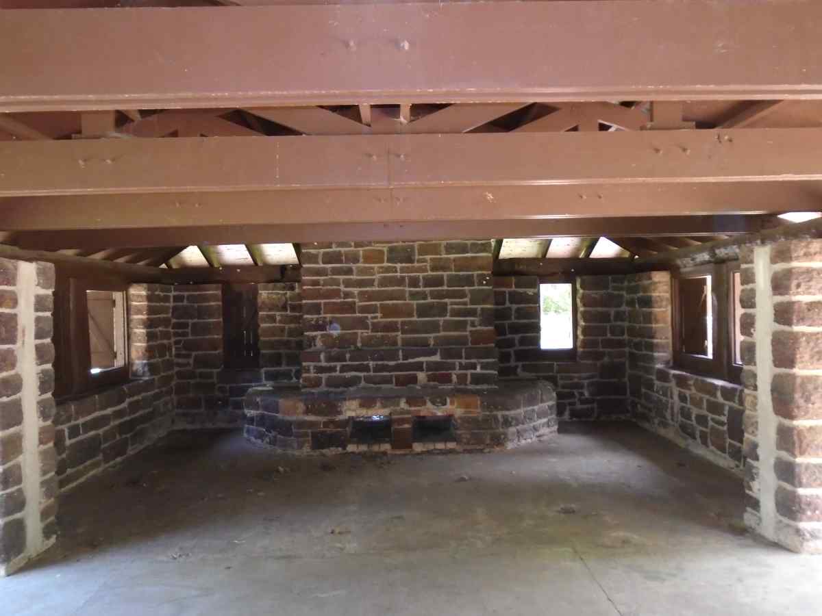 Inside the Group Picnic Pavilion. 