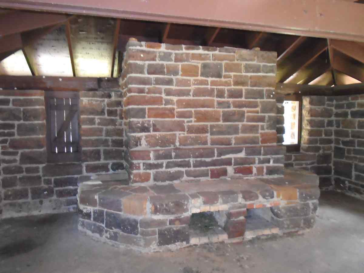 Inside the Group Picnic Pavilion.