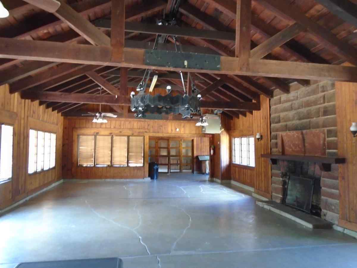 Inside the main room of the Group Recreation Hall. 