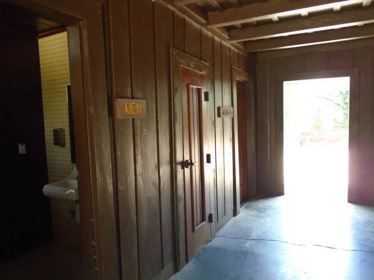 The bathrooms inside the Group Recreation Hall. 