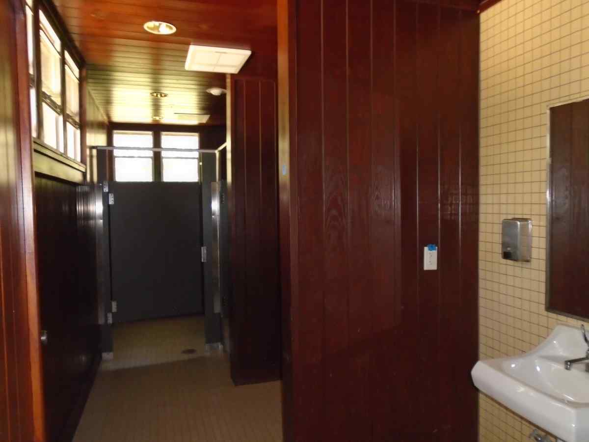 The bathrooms inside the Group Recreation Hall. 