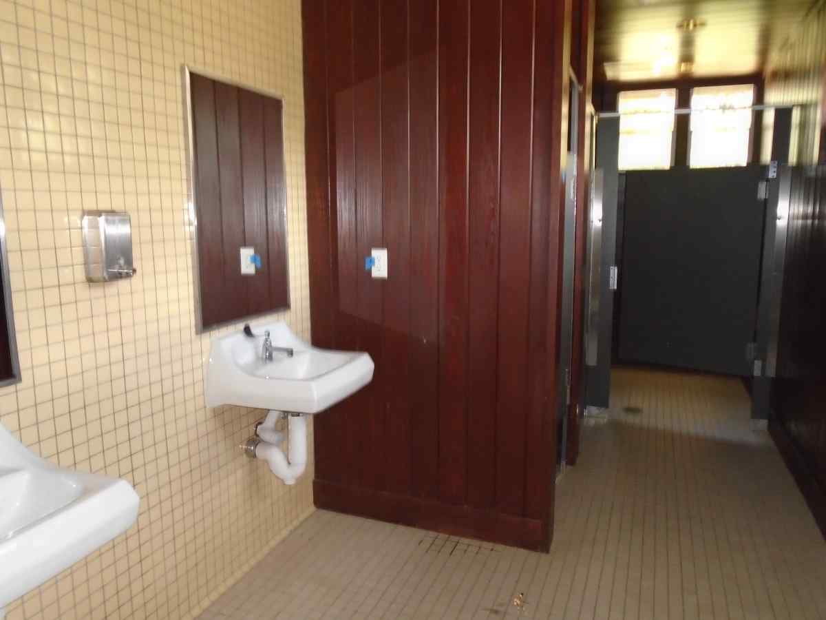 The bathrooms inside the Group Recreation Hall. 