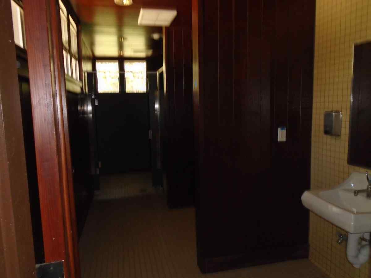 The bathrooms inside the Group Recreation Hall. 