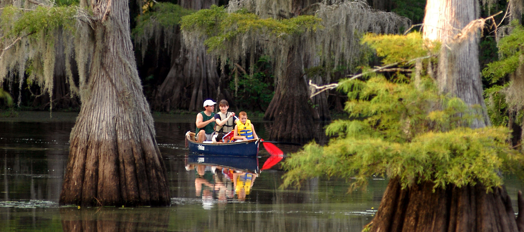 Kayaking Family at Caddo Lake