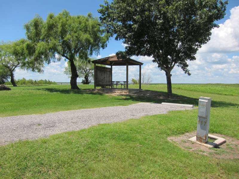 Site #117, a campsite with electric and water hook-ups. 