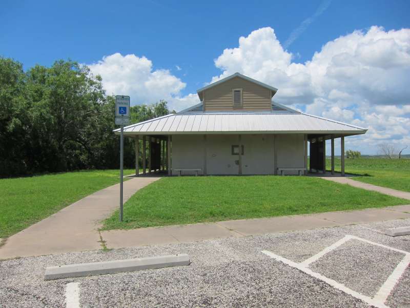 The restrooms with showers in the electric and water hook-up area. 