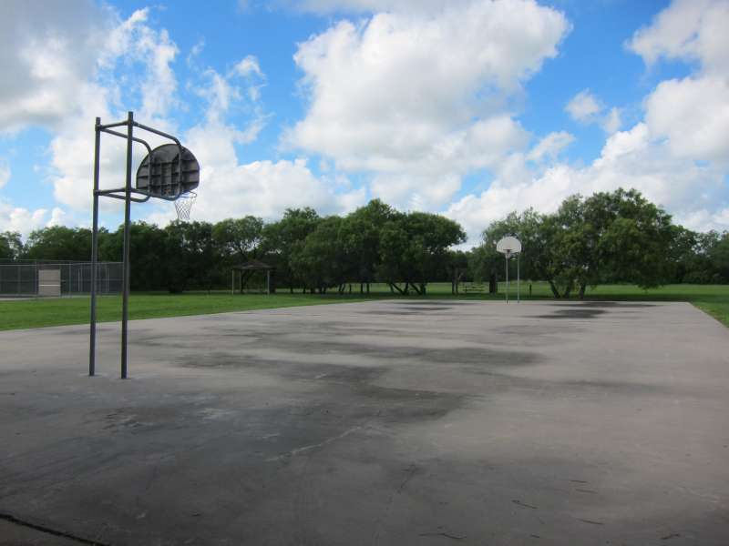 This outdoor basketball court is in the Sports Complex Area with the Gymnasium/stage and the Dining Hall.