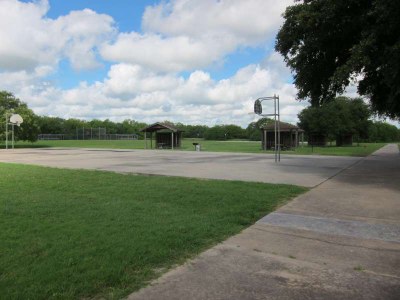 The wheelchair accessible basketball court in the Sports Complex area.  