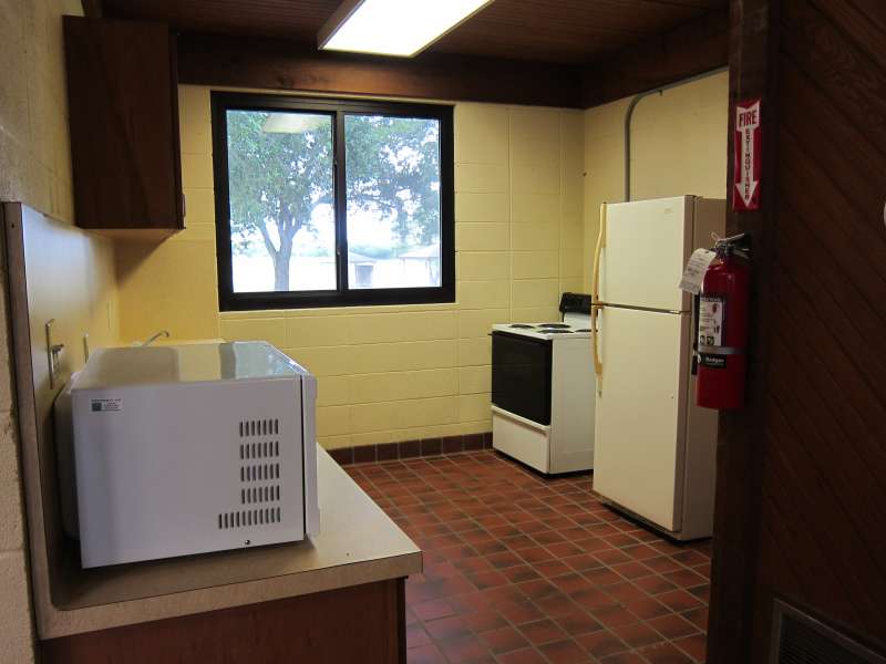 The kitchen area of the Group Rec. Hall.  