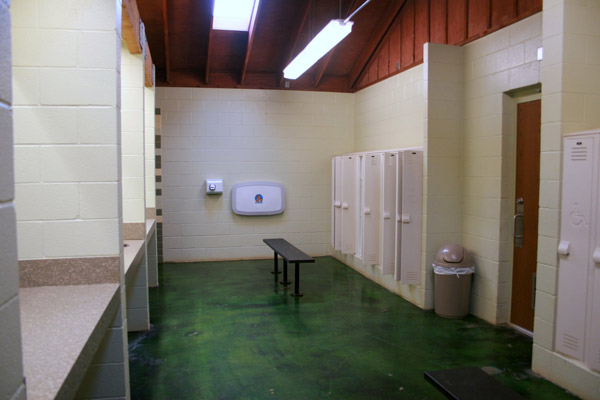 Sink and locker area of the Barracks 