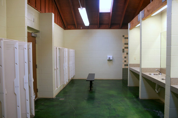 Sink and locker area of the Barracks 