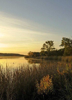 Sunset over the lake