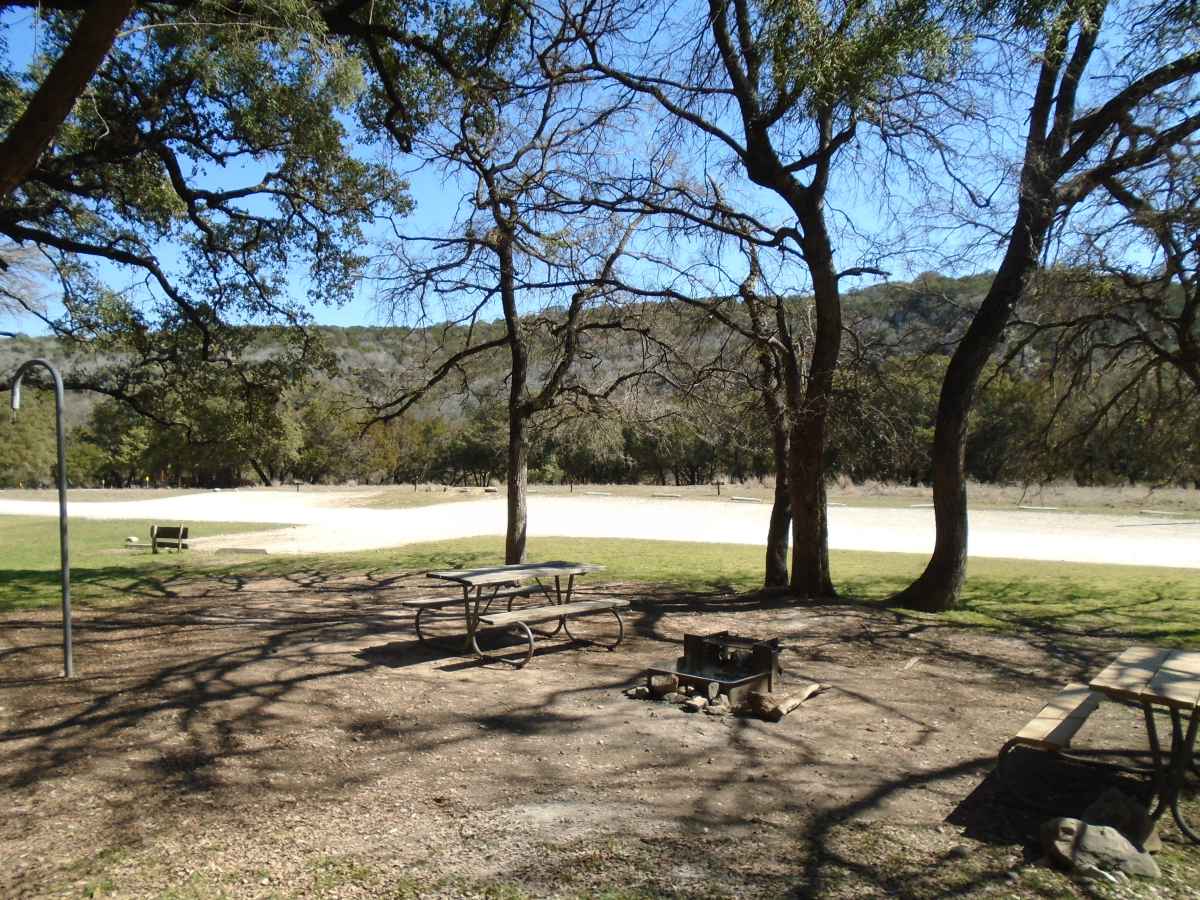 Looking at the parking area from the site.