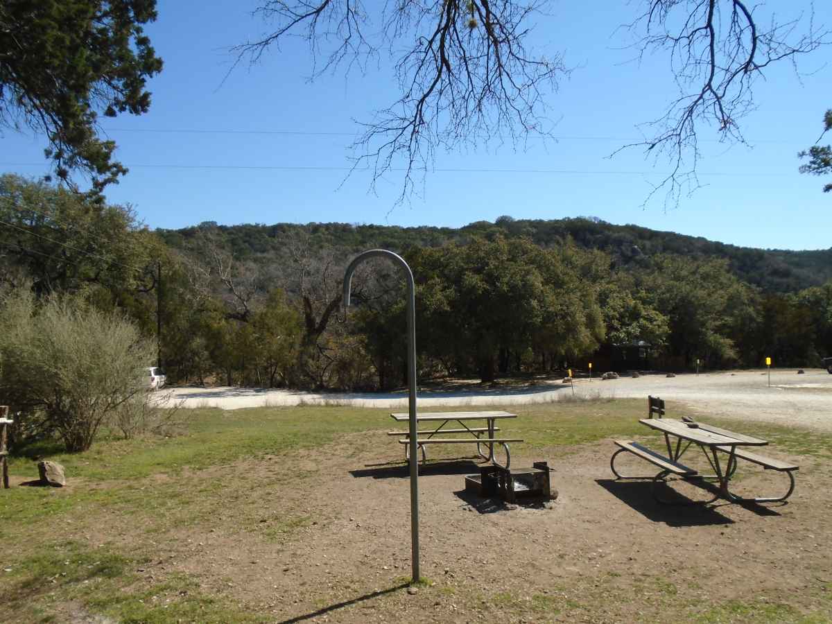 Looking at the parking area from the Grey Fox Group Campsite.