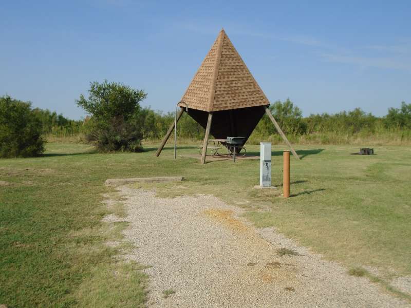 Campsite #3, with water & electricity, in the Comanche Camping Area.