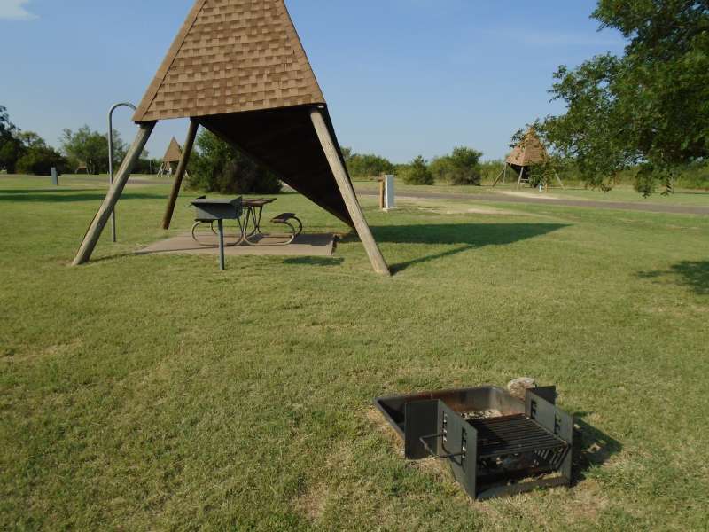 Campsite #4, with water & electricity, in the Comanche Camping Area.