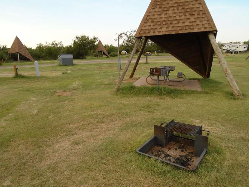 Campsite #19, with water & electricity, in the Comanche Camping Area.