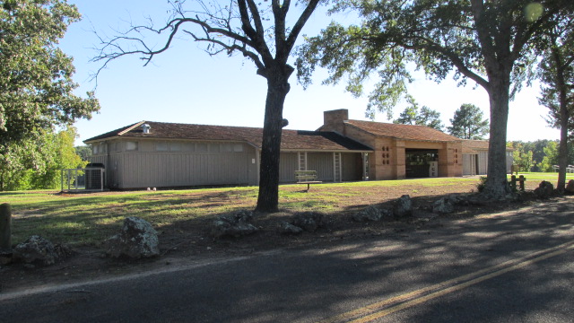Group recreation hall on the left, park store on the right.