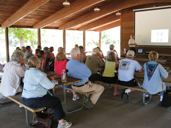 A group gathering at the Pavilion. 