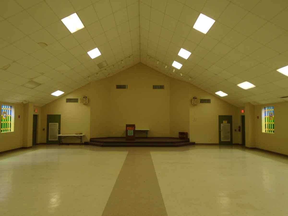 Inside the North Group Rec. Hall (the Chapel).