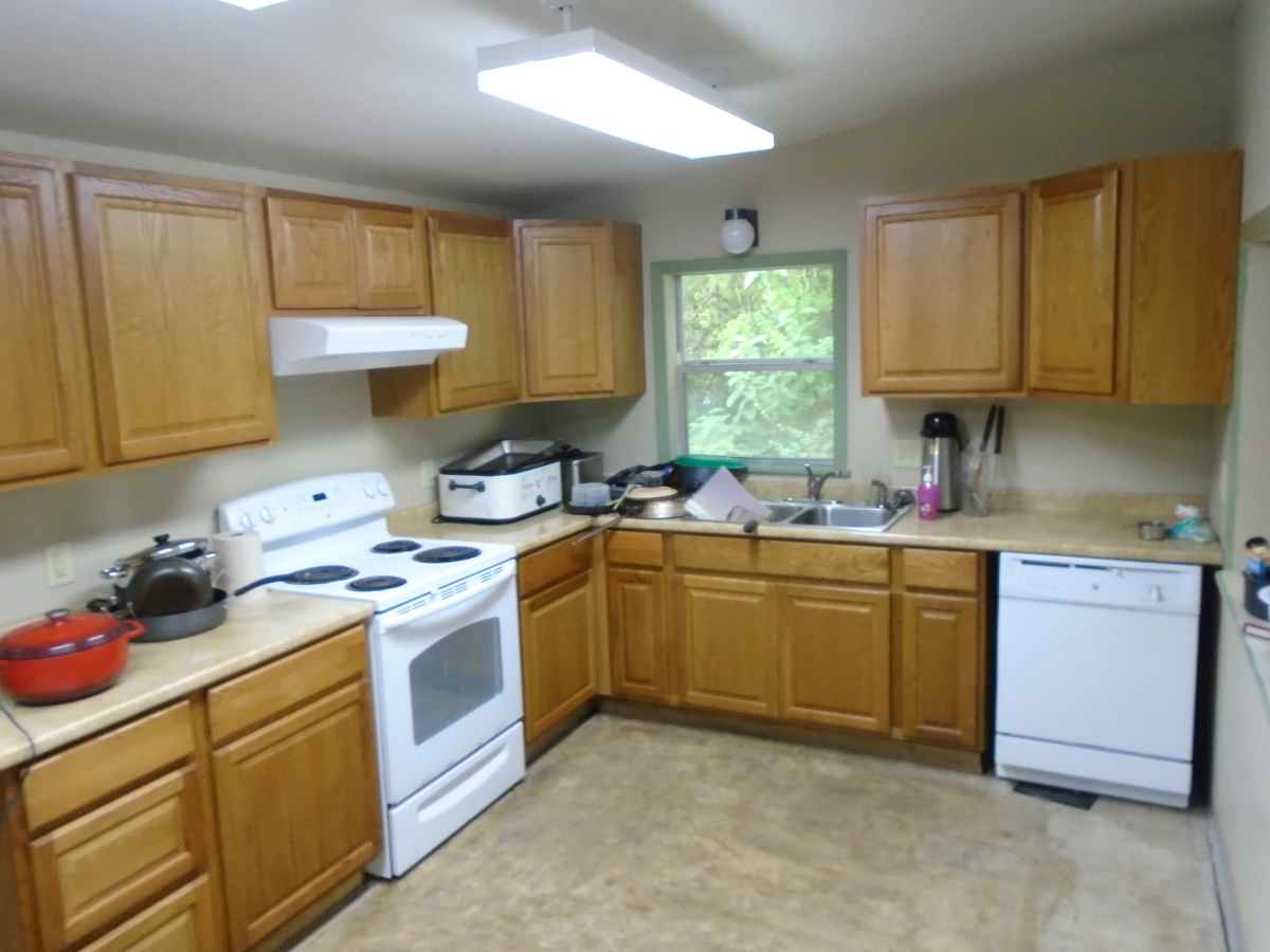 Another view of the kitchen at Pauraque Hall.