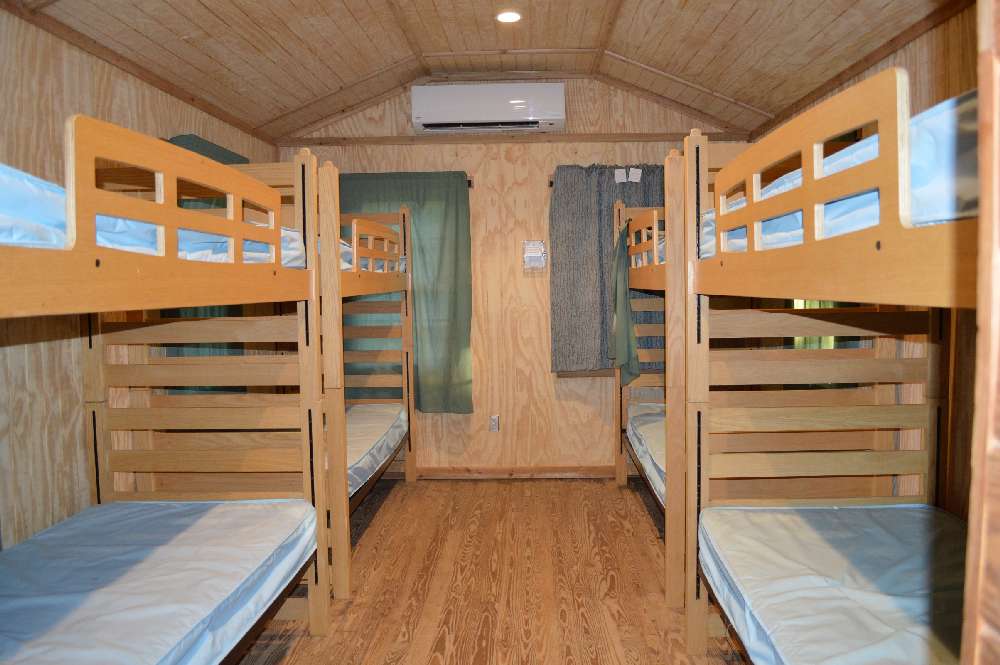 A barracks room.