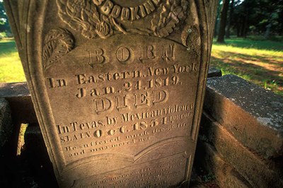 Grave marker from the 1800s in the Springfield cemetery.
