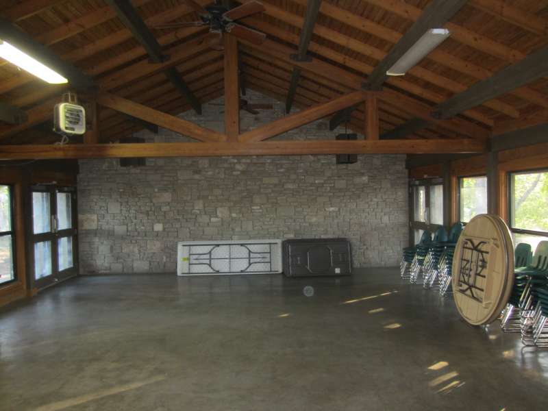 Inside the dining hall of the Group Camp.