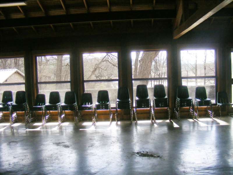 Inside the dining hall of the Group Camp.