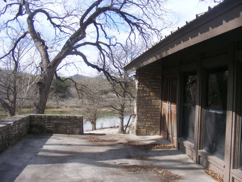 Outside the back of the dining hall there's a great view of the Frio River.  