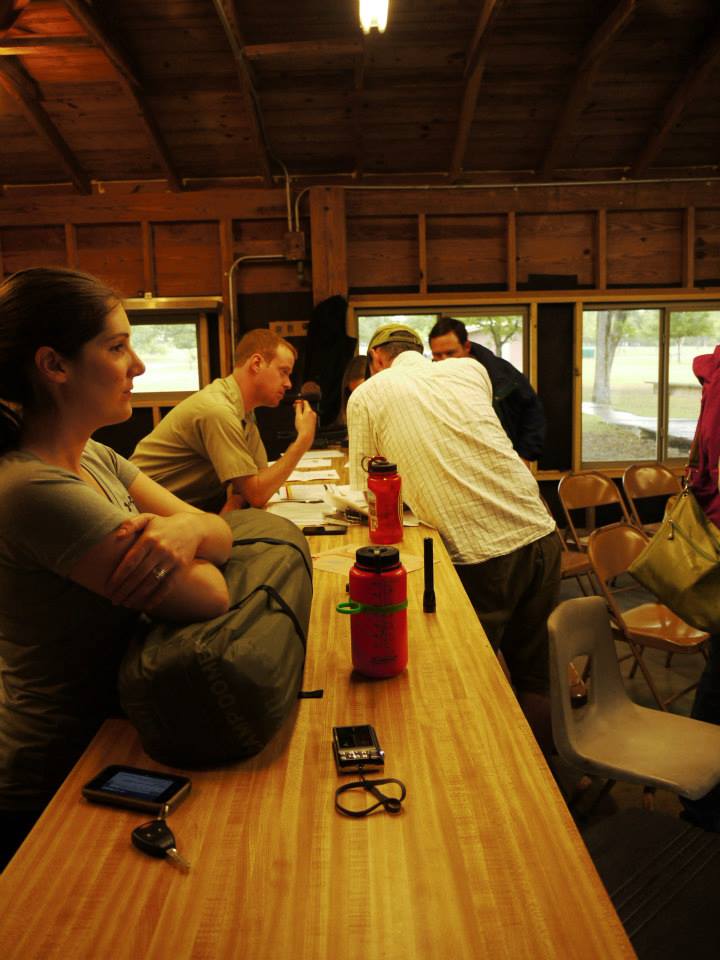 A Texas Outdoor Family at the Group Dining Hall.  