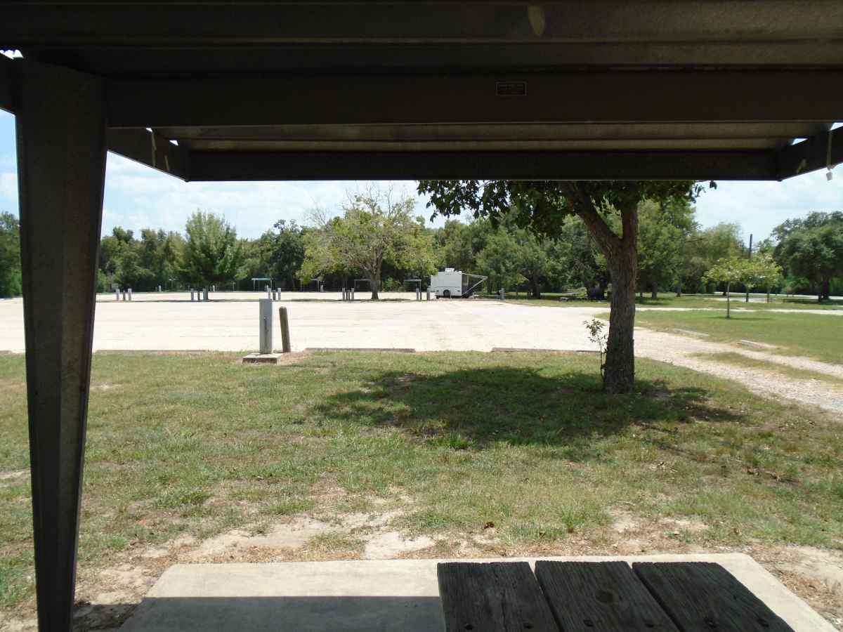 Looking toward the parking area from campsite with electricity #21, in the Jacales Camping Area.