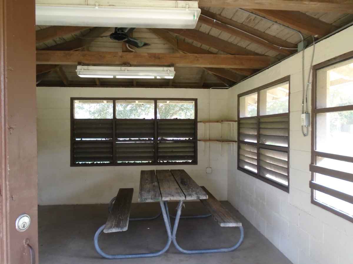 Inside Screened Shelter #5.