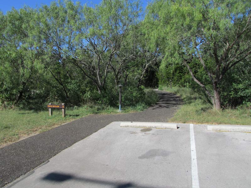 Sidewalk to pavilion from parking area