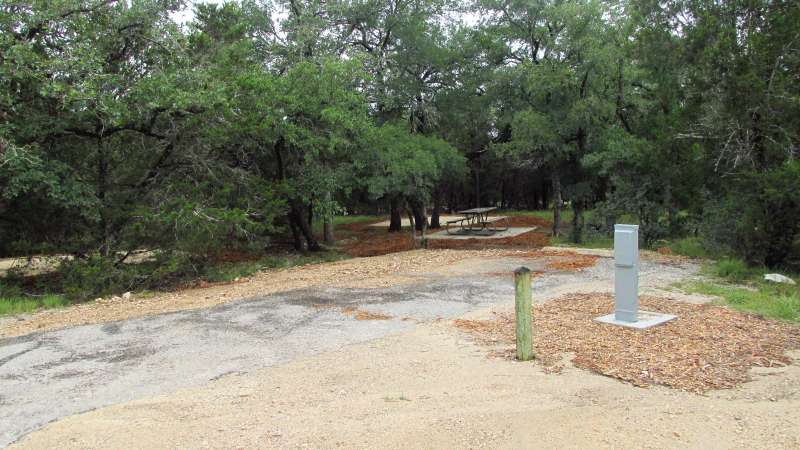 A campsite with water and electricity in the Turkey Sink area.