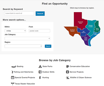 Graphic showing volunteer system webpage