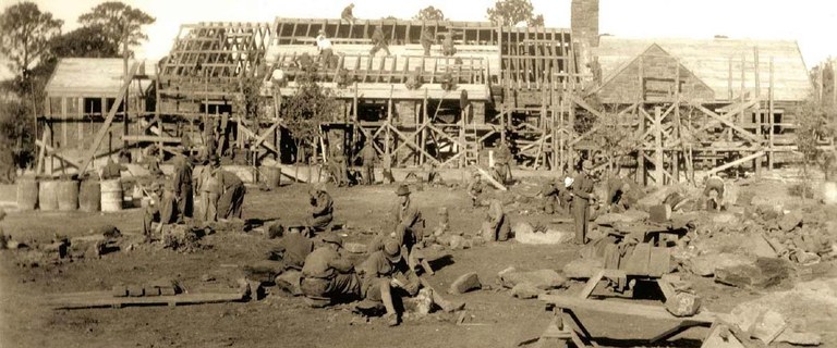 CCC Construction, Bastrop State Park 1930s