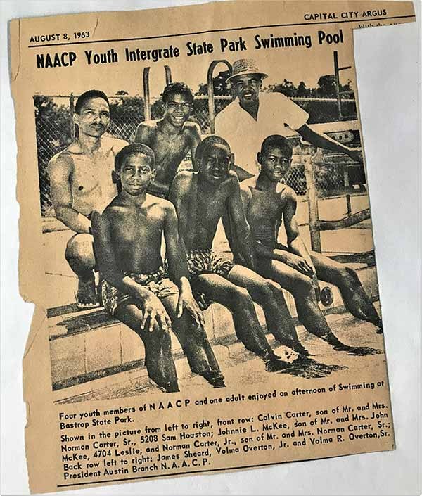 NAACP youth intergrate Bastrop State Parks pool