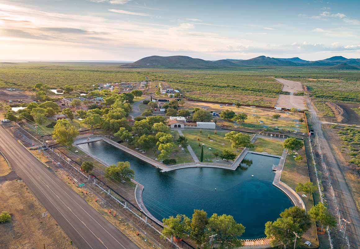 Aerial view of Balmorhea State Park