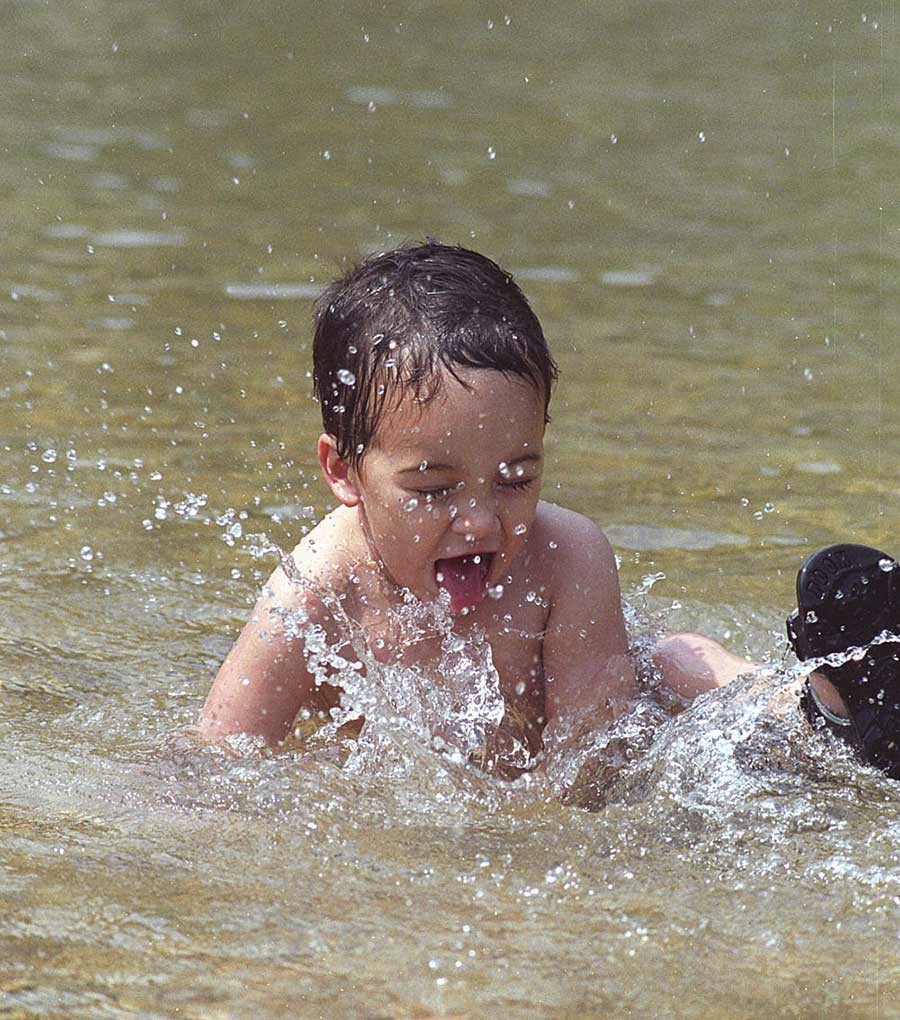Boy swimming